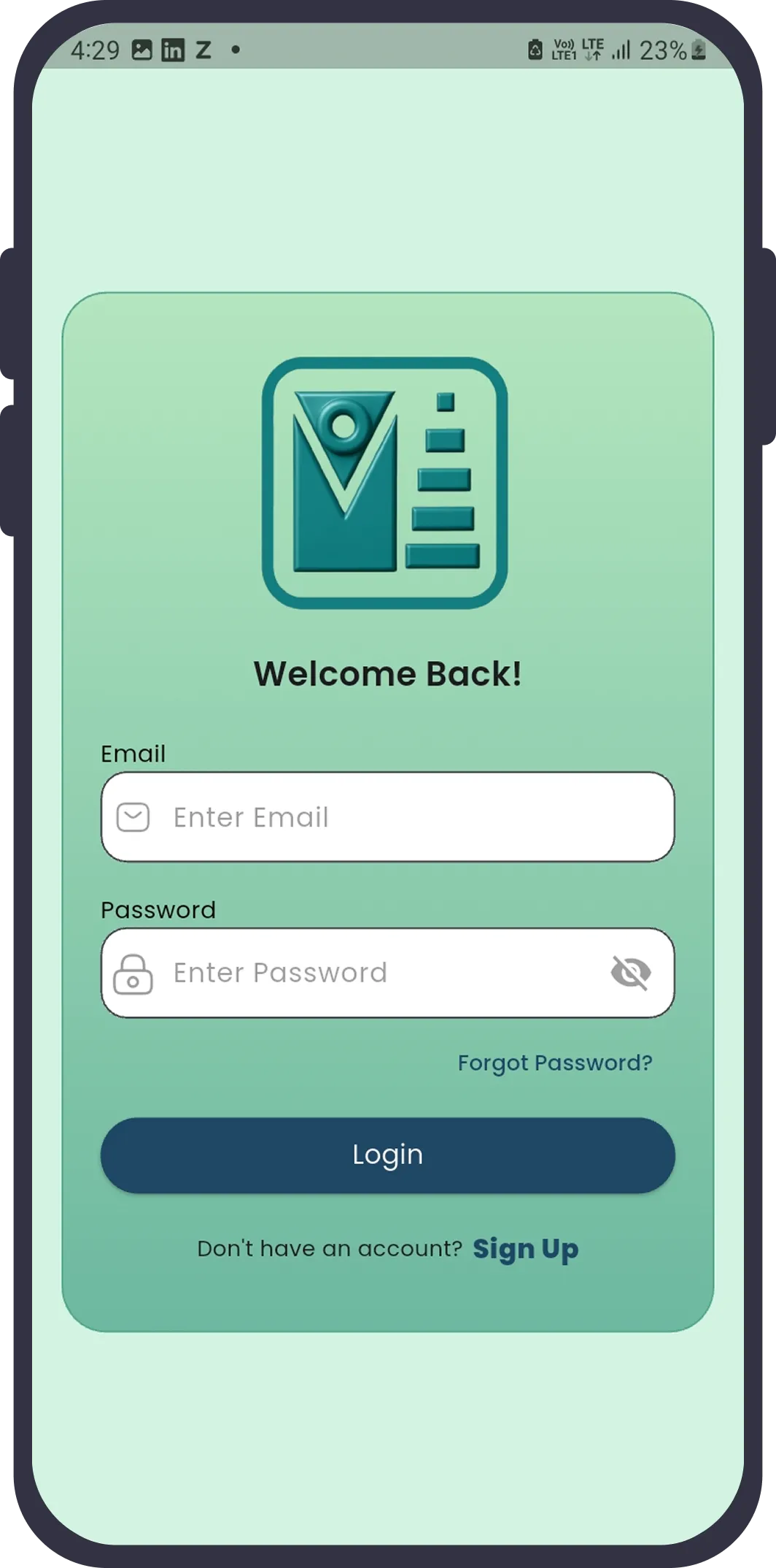 login screen 